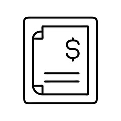 Invoice payment dollar sign document accounting finance bill receipt business icon vector design