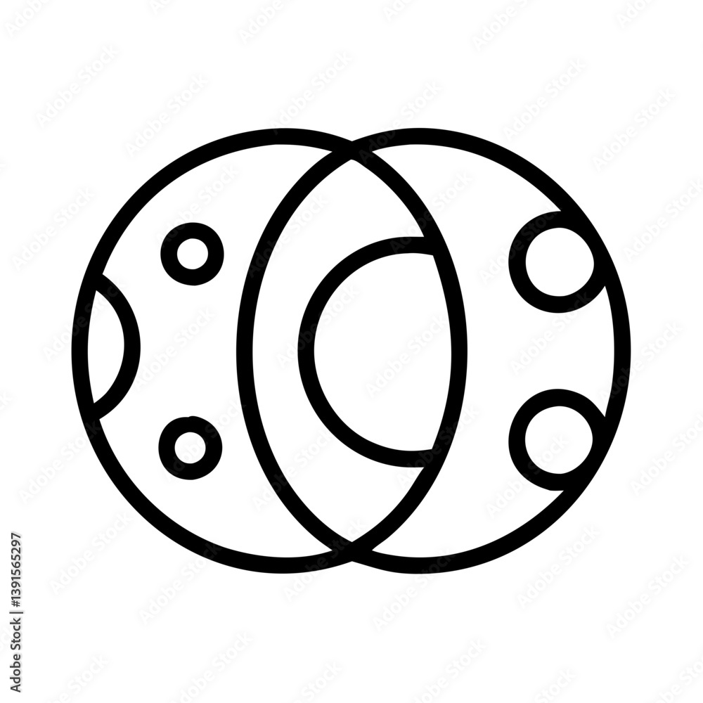 Poster abstract overlapping circles design with internal circles vector graphic illustration for logo and i