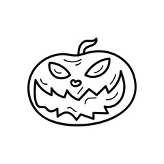 Obraz premium Pumpkin Face icon islote white background vector stock illustration