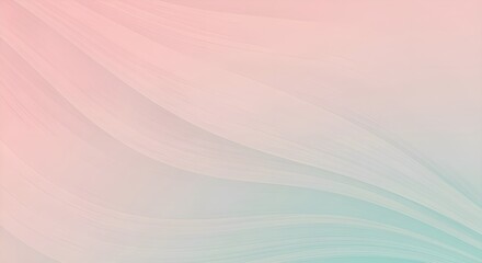 Fototapeta premium Elegant pastel gradient background in blush pink and soft teal with flowing wavy lines – sophisticated abstract texture