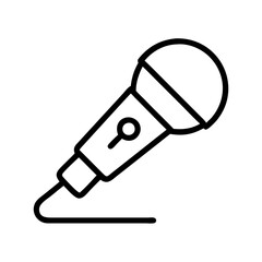 Microphone vector icon for karaoke singing recording podcasting and public speaking audio equipment illustration