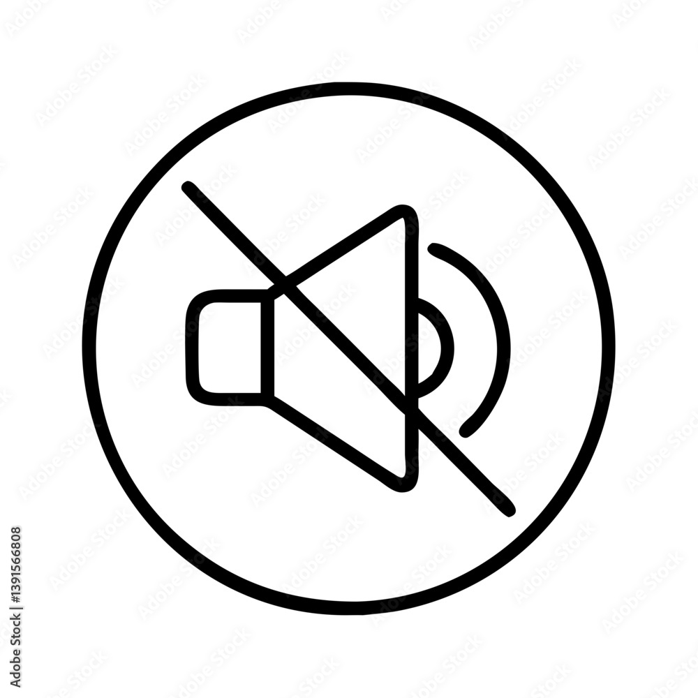 Poster mute sound icon vector illustration for silent mode symbol and no sound sign graphic design element 