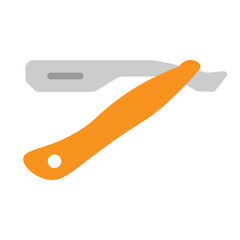 Straight Razor Sharpening Vector Flat Icon Design