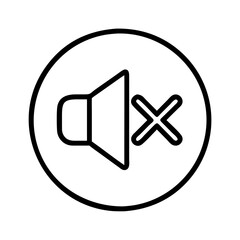 Mute sound icon vector graphic design illustration symbol for audio off silent mode no sound control button