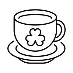 Irish Coffee vector outline icon. EPS 10 file