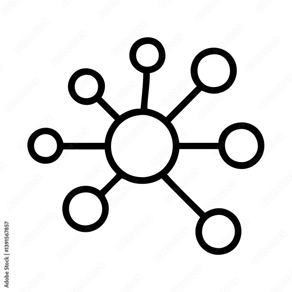 Aufkleber Network connection diagram representing nodes and connections for data visualization and structure design