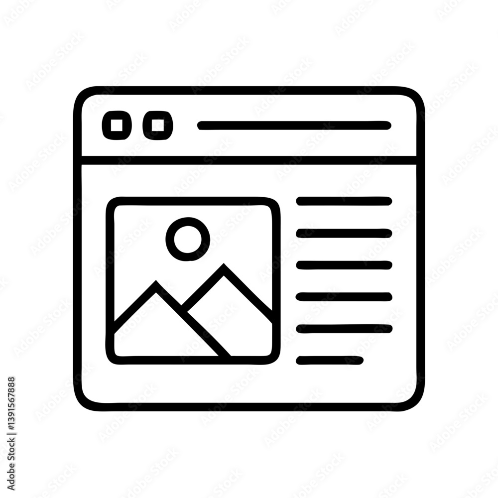 Poster website design template for online portfolio showcase and digital content presentation layout design