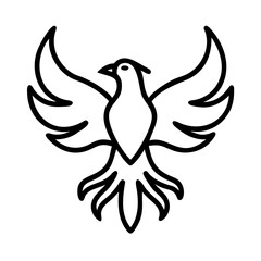 Phoenix bird logo design vector illustration mythical firebird rebirth symbol graphic tattoo emblem silhouette art