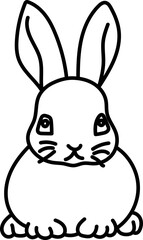 Obraz premium Coloring Page Outline of Cartoon Bunny. Cute Rabbits. Coloring Book for Kids.