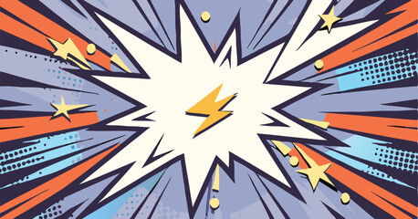 Fototapeta premium Dynamic Comic Book Explosion Energy Burst Power Flash Star