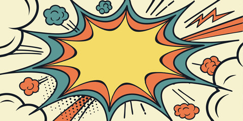 Retro Comic Book Explosion Pop Art Design Graphic Background
