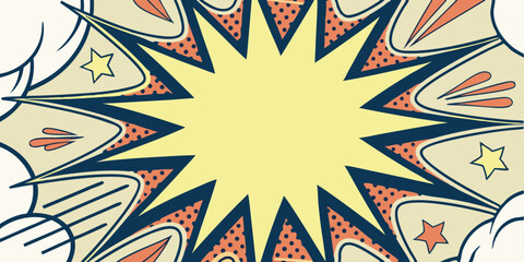 Retro Comic Book Explosion Pop Art Design Graphic Background