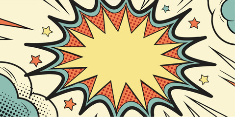 Retro Comic Book Pop Art Explosion Background Design