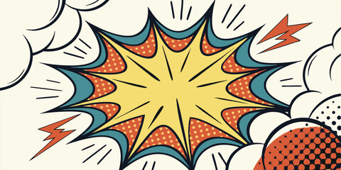 Retro Pop Art Comic Book Explosion Design Element © Mamun