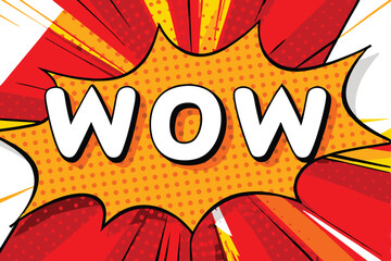 Amazing Comic Book Wow Speech Bubble Pop Art Design