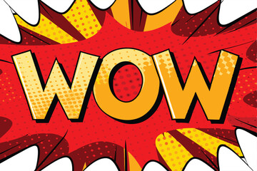 Wow Comic Book Style Pop Art Explosion Graphic Design