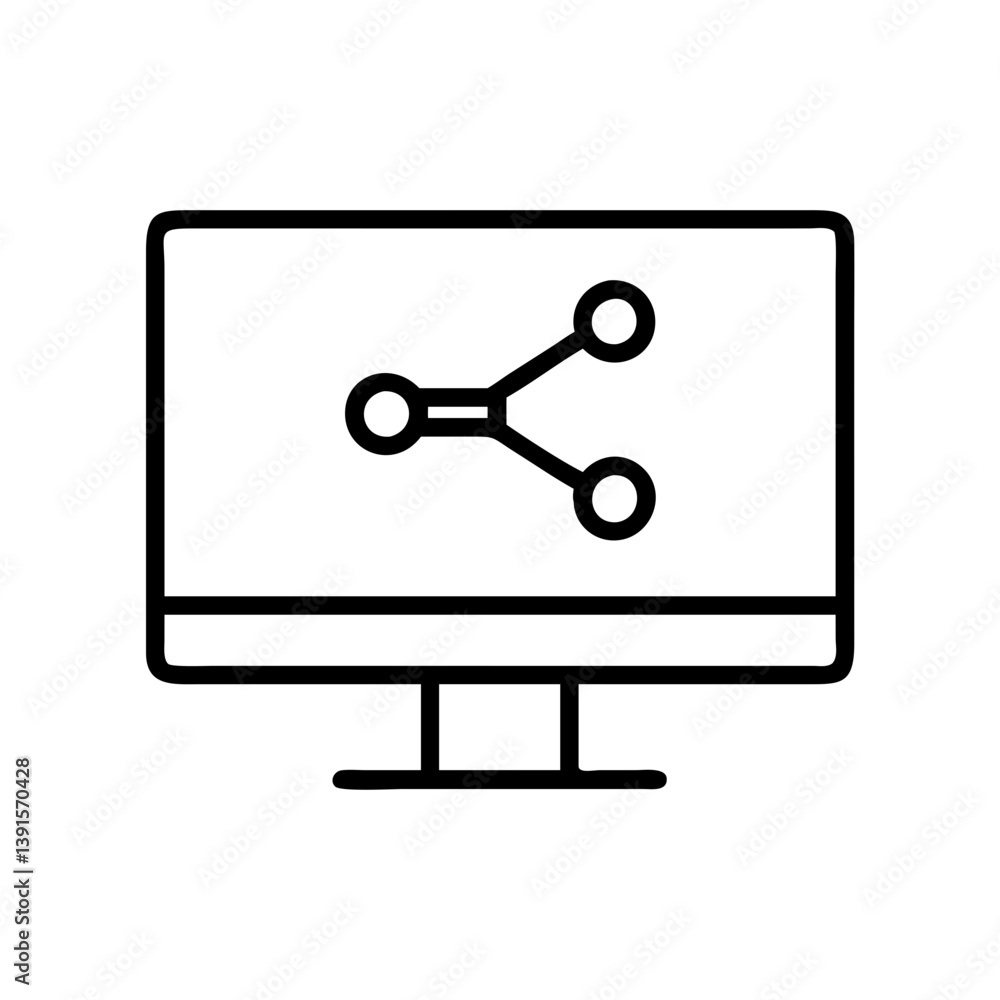 Poster share computer network connection icon vector illustration for social media and data transfer concep