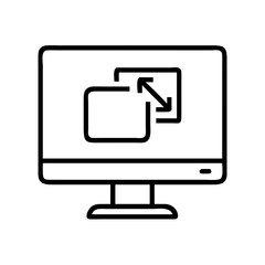 Computer screen maximize icon vector illustration for display settings and user interface design needs exactly