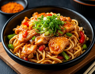 Japanese food yakibosa with chicken, AI generated.