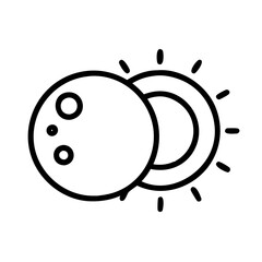 Solar eclipse vector icon illustration, astronomy event, sun and moon, space science, astrology symbol design