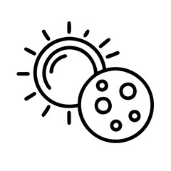 Sun and moon eclipse vector illustration astronomy celestial event solar lunar nature graphic design 