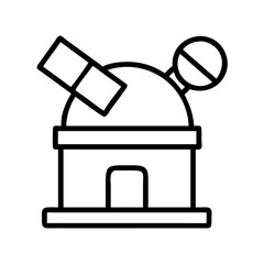 Explore the cosmos with this telescope observatory icon for astronomy research and space exploration designs and projects