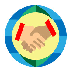 Global Collaboration Vector Flat Icon Design
