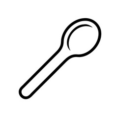 Isolated outline spoon vector illustration for cooking utensil flatware kitchenware design and culinary art