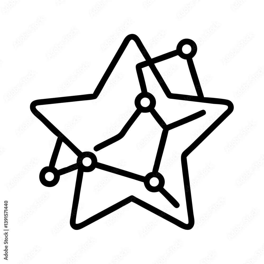 Poster star network connection abstract vector design for technology and science projects digital transform