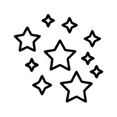 Obraz premium Starry night sky vector illustration with stars outline design for celestial theme graphic assets and decor