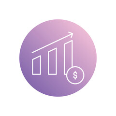 Growth Chart icon vector stock illustration
