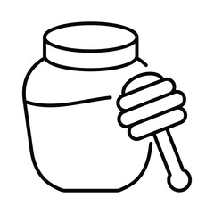 Honey pot vector outline icon. EPS 10 file
