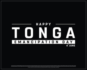 Tonga Emancipation Day on a black background, Vector design of Emancipation Day of Tonga, Typographic Design of Tonga National Day, Flag typography of Tonga