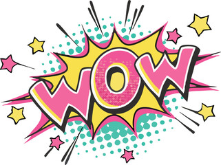 Fototapeta premium Wow Comic Book Style Pop Art Graphic Design Element