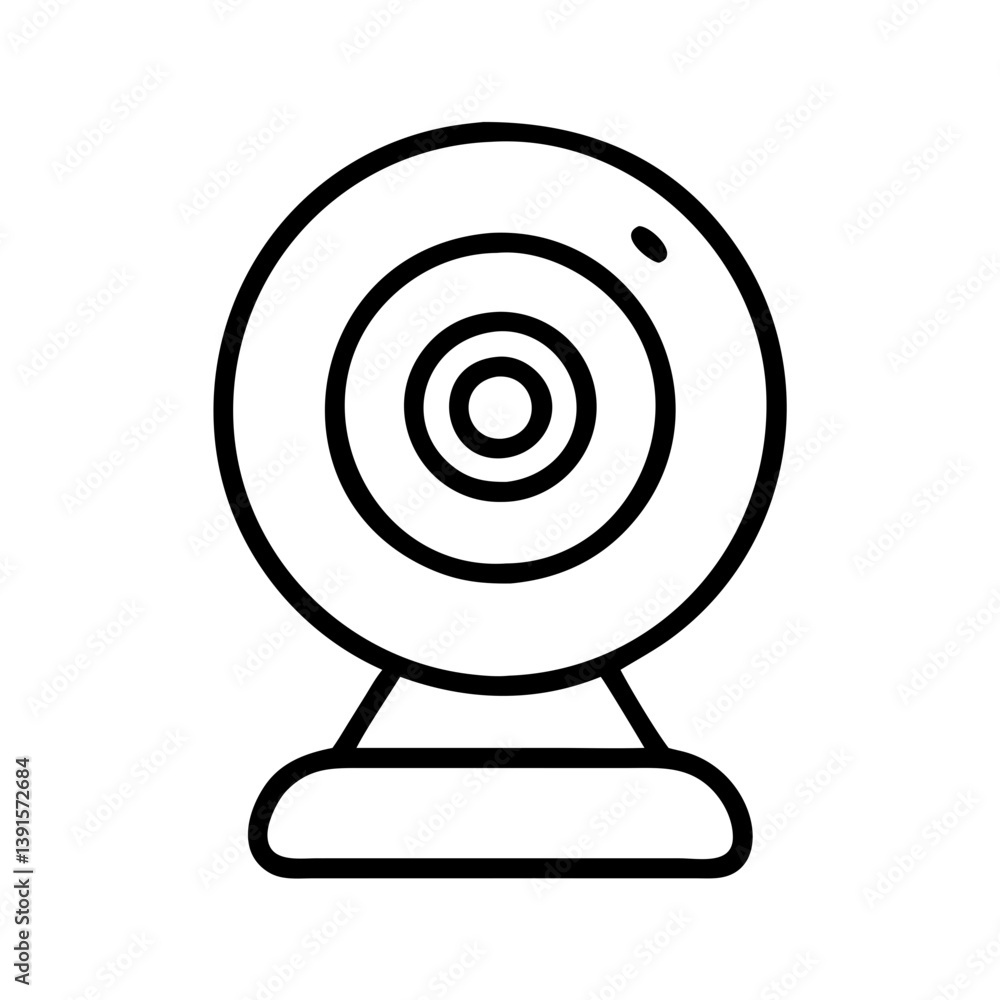 Poster webcam vector icon for video conferencing and online meetings communication device for computer and 