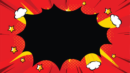 Obraz premium Comic Book Style Pop Art Explosion Background Design Template