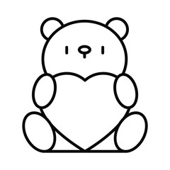 Teddy-bear vector outline icon. EPS 10 file