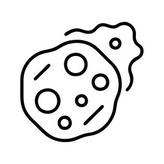 Discovering asteroid comet icon vector illustration for space exploration and science education resources