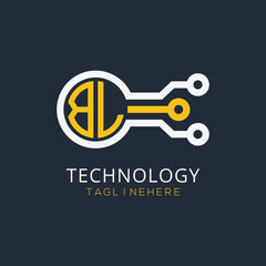 initial monogram for technology logo with circle style design