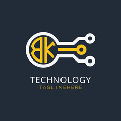 initial monogram for technology logo with circle style design