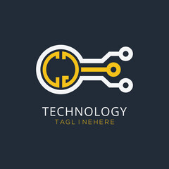 initial monogram for technology logo with circle style design