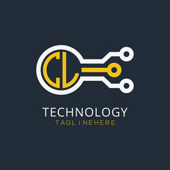 initial monogram for technology logo with circle style design