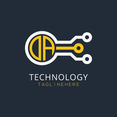 initial monogram for technology logo with circle style design