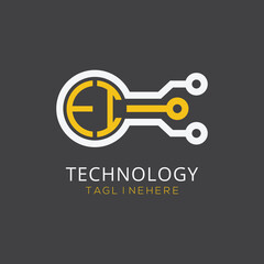 initial monogram for technology logo with circle style design