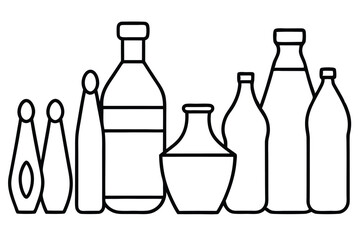 Mineral Water Line Art Artistic Concept for Fresh Illustration Design  