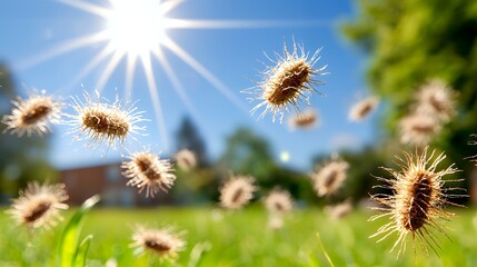 Obraz premium Floating seeds in the sunny afternoon