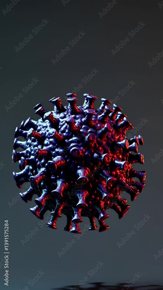 Poster 3d virus animation with simple design and colorful effects