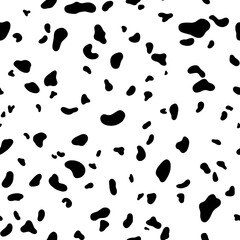 Two tones Black and white design Сamouflaged background Monochrome silhouette wild animal, leopard skin patches