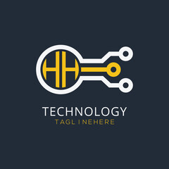 initial monogram for technology logo with circle style design