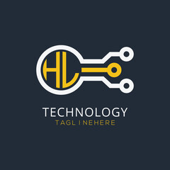 initial monogram for technology logo with circle style design